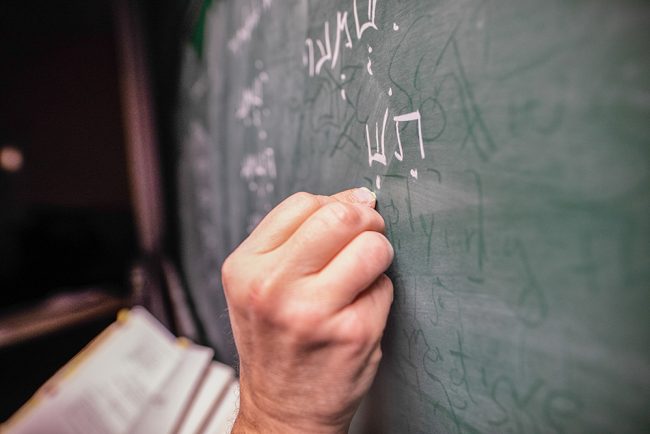 Writing on a chalkboard